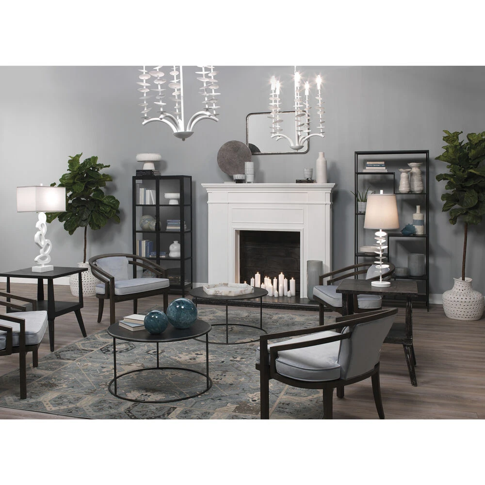 Petals 29.75 Inch 100.00 Watt White Plaster Table Lamp Portable Light - Image 6