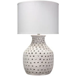 Porous 32 Inch 150.00 Watt Matte White Table Lamp Portable Light
