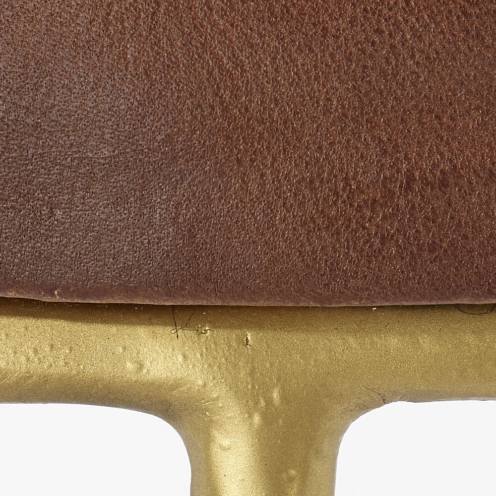 Henry 30 Inch Matte Brown And Brass Bar Stool - Image 4