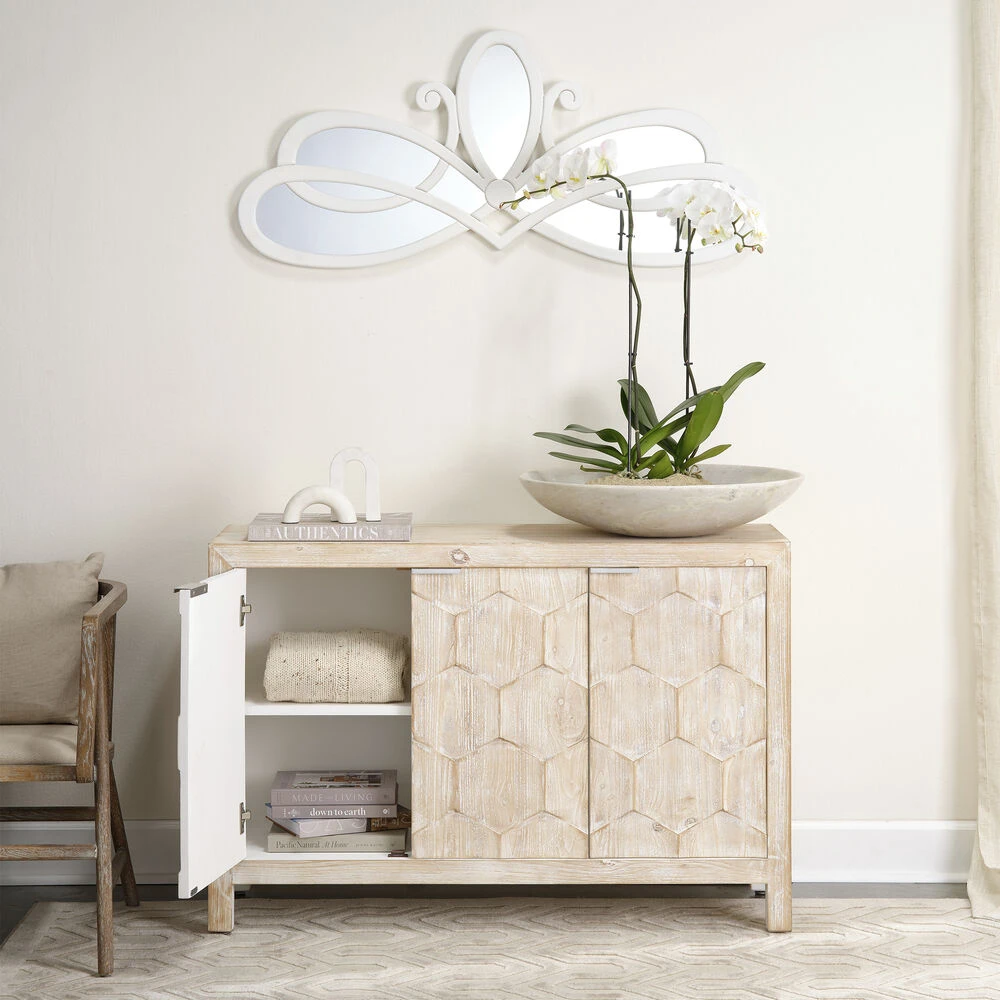 Scroll 46 X 20 Inch White Mirror - Image 2