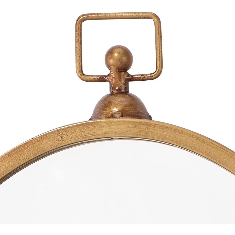 Zoe 27 X 24 Inch Antique Brass Mirror - Image 4