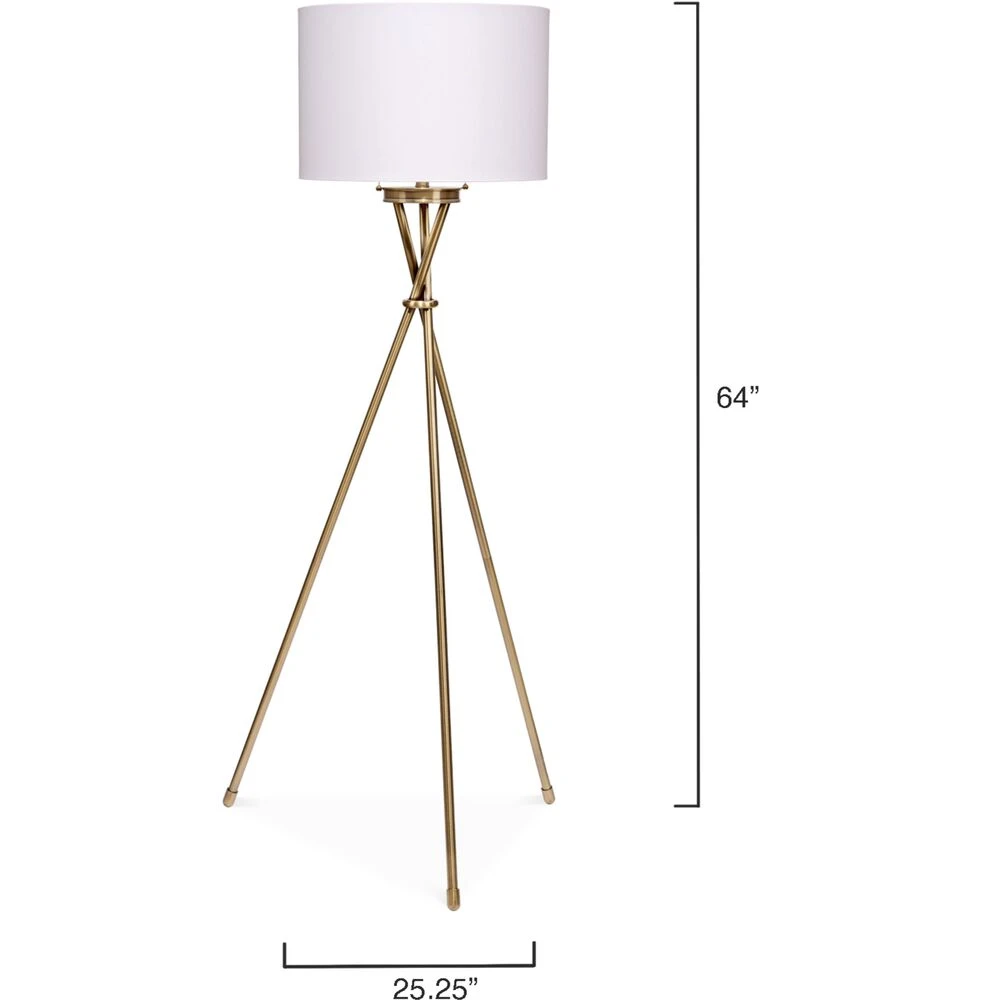 Manny 64 Inch 100.00 Watt Antique Brass Floor Lamp Portable Light - Image 2